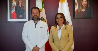 Claudia Agat�n Mu�iz se reune con Junior Edher Bautista Llamas