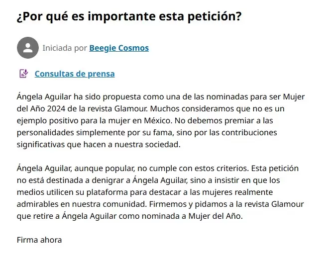 �ngela Aguilar: Recaudan firmas para quitarle el t�tulo de "La Mujer del A�o"