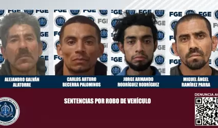 4 sentencias condenatorias por robo de veh�culo