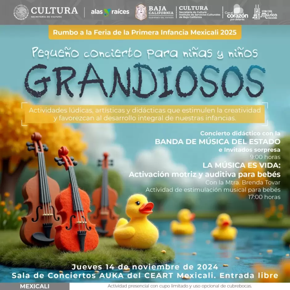 Invitan a conciertos para beb�s, ni�as y ni�os en AUKA de CEART Mexicali