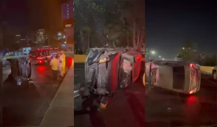 Autom�vil volc� en la zona del R�o sin reporte de lesionados