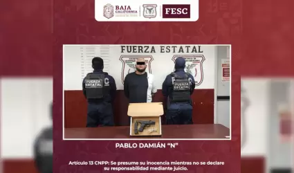Detenido con arma corta y 11 cartuchos �tiles