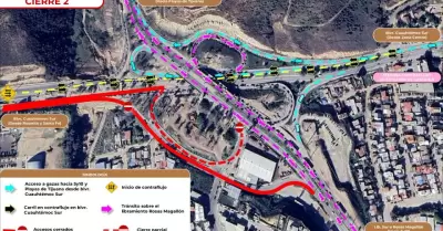 Anuncia SIDURT cierres parciales en Nodo Morelos este s�bado en Tijuana