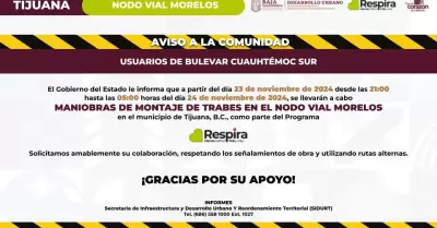 Anuncia SIDURT cierre en bulevard Cuauht�moc Sur por montaje de trajes en Nodo M