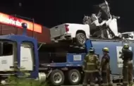 VIDEO: Autos nuevos resultan en p�rdida total al ser chocados contra puente peatonal de Luis Encinas