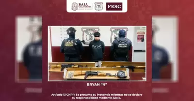 Tras persecuci�n, FESC detiene a joven en posesi�n de armas largas