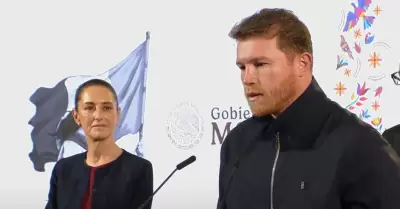 Sa�l "Canelo" �lvarez, acude a la ma�anera de Sheinbaum