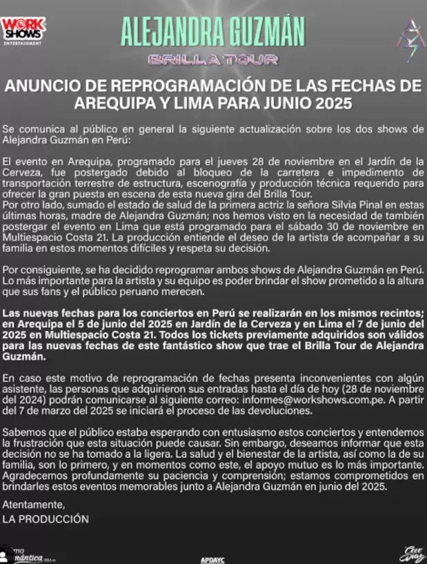 Comunicado Alejandra Guzm�n