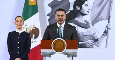 Omar Garc�a Harfuch, secretario de Seguridad y Protecci�n Ciudadana y Claudia Sh