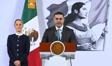 Omar Garc�a Harfuch, secretario de Seguridad y Protecci�n Ciudadana y Claudia Sh
