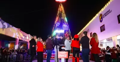 Participa gobernadora Marina del Pilar en tradicional encendido de �rbol Coca-Co