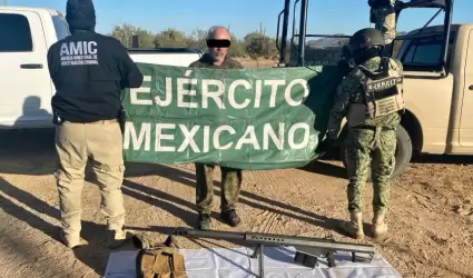 Aseguran armas y equipo t�ctico en Sonoyta