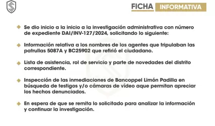 Sindicatura informa avances en caso de abuso policiaco contra conductor