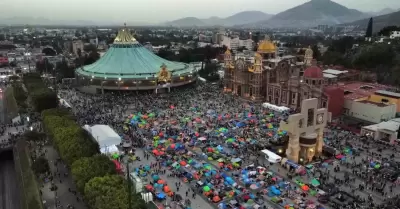 Aspectos de la bas�lica de Guadalupe donde llegan miles de fieles a ver a la Gua