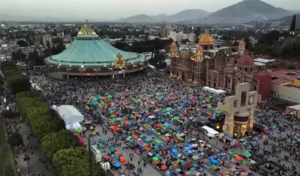 Aspectos de la bas�lica de Guadalupe donde llegan miles de fieles a ver a la Gua