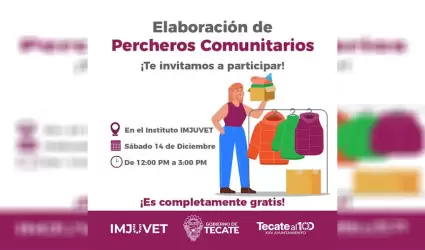 Invita IMJUVET a participar en la elaboraci�n de percheros comunitarios