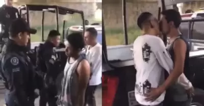 Polic�as humillan a detenidos