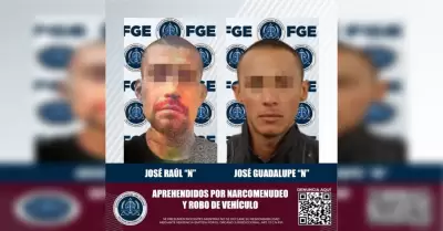 Dos hombres por narcomenudeo y robo de veh�culo