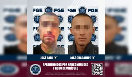 Dos hombres por narcomenudeo y robo de veh�culo