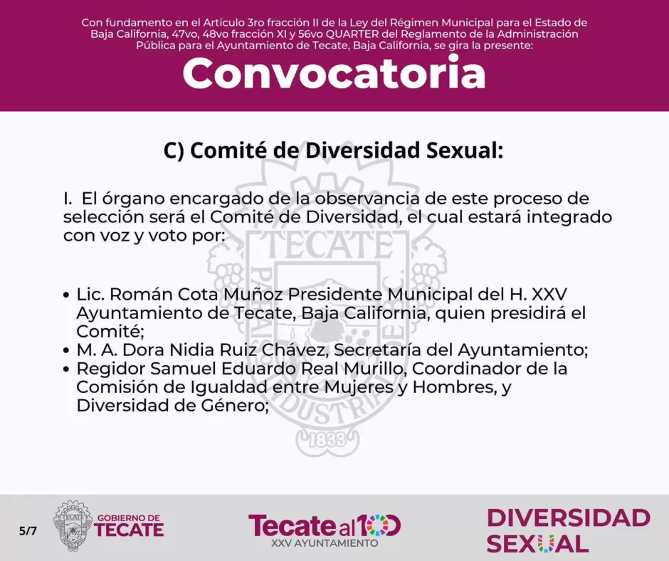 Convocan a participar para la elecci�n de la encargada, encargado o encargade del Departamento de Diversidad Sexual
