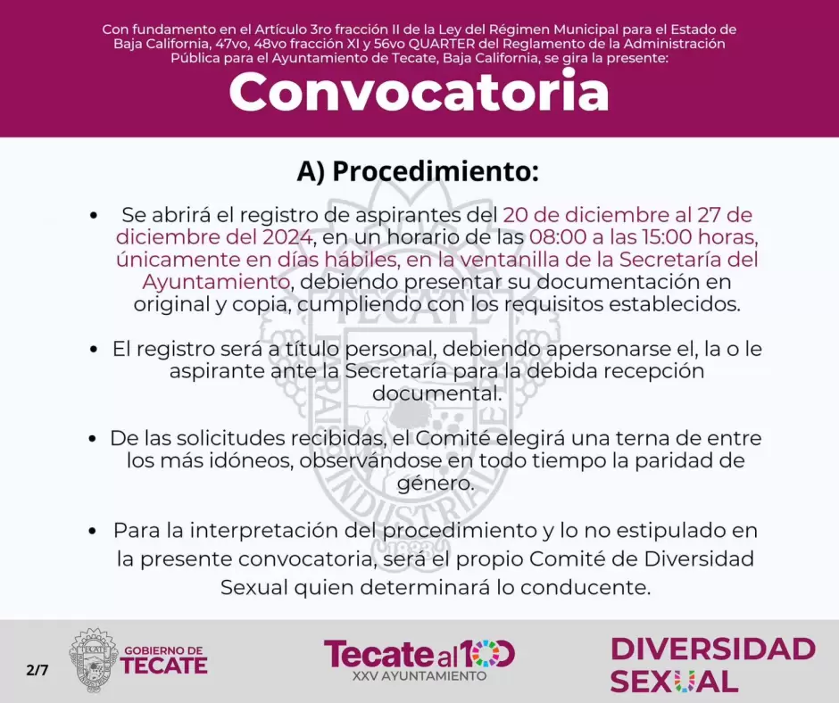 Convocan a participar para la elecci�n de la encargada, encargado o encargade del Departamento de Diversidad Sexual