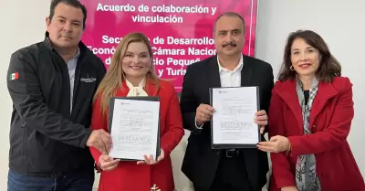 Firman convenio Canacope y Sedeti para fortalecer al comercio peque�o en Tijuana