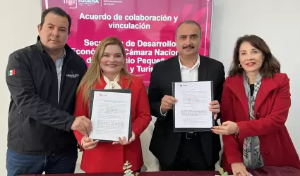 Firman convenio Canacope y Sedeti para fortalecer al comercio peque�o en Tijuana