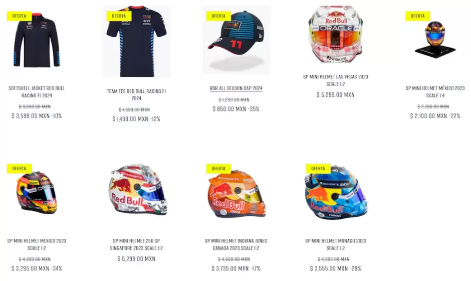 Descuentos de la tienda de "Checo" P�rez