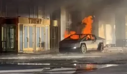 Explosi�n de Cybertruck frente al hotel del presidente electo de Estados Unidos,