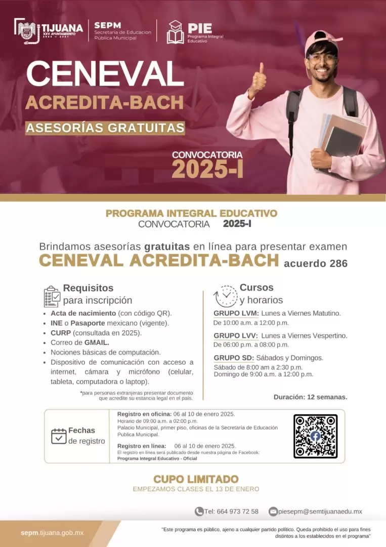 Inscripciones para asesor�as gratuitas del examen Acredita-Bach