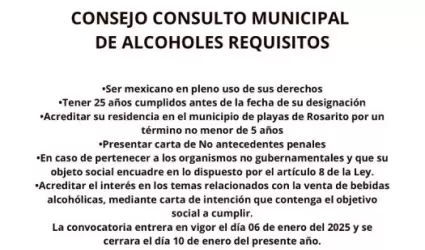 Convocatoria para integrar el Consejo Consultivo de Alcoholes