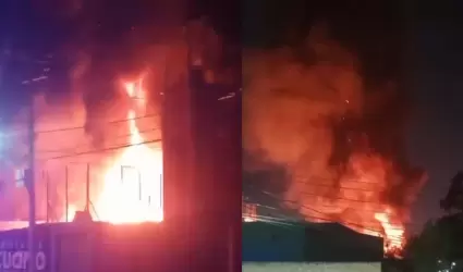 Incendio consume ferreter�a en la colonia Altiplano durante madrugada