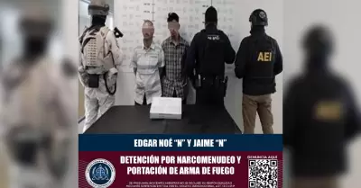 Detenci�n en flagrancia por narcomenudeo y portaci�n de arma de fuego