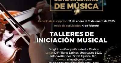 Inscripciones para talleres de iniciaci�n musical a poblaci�n infantil y juvenil