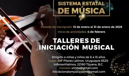 Inscripciones para talleres de iniciaci�n musical a poblaci�n infantil y juvenil