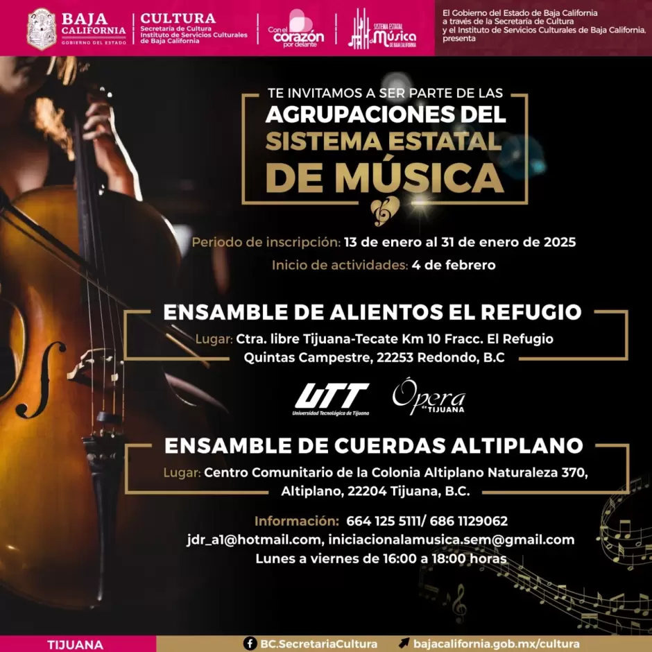 Inscripciones para talleres de iniciaci�n musical a poblaci�n infantil y juvenil en movilidad
