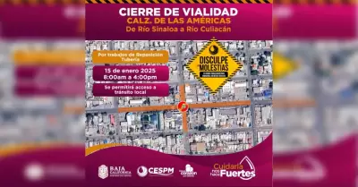 Cierre de vialidad en Calzada de las Am�ricas