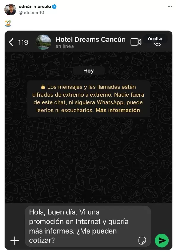 Mensaje de Adri�n Marcelo