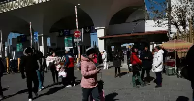 En el puente paso del norte en el centro de Ciudad Ju�rez, Chihuahua, cancelan c