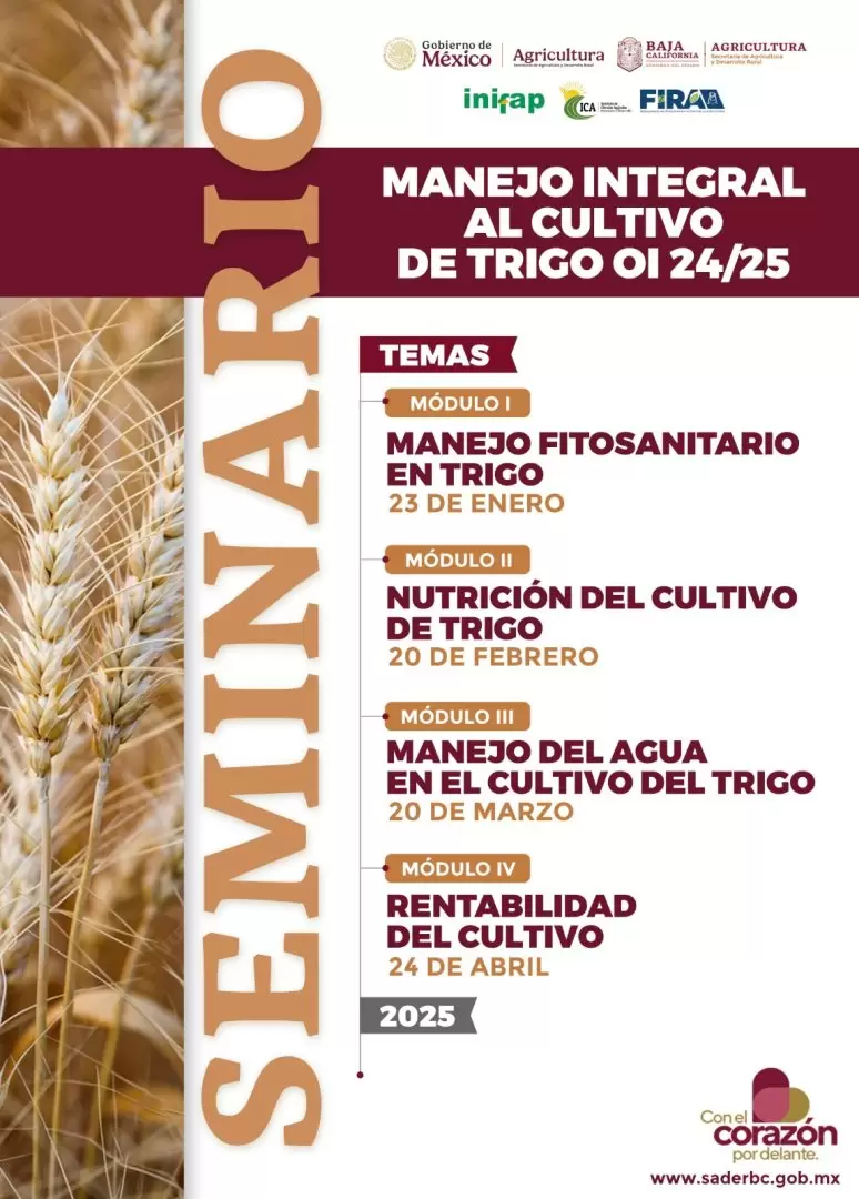 Ofrecer�n Seminario a los productores de Trigo del Valle de Mexicali