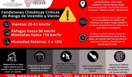 Alertan por condiciones clim�ticas cr�ticas: riesgo de incendios forestales y vi