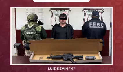 Detenido con arma de alto calibre en el Valle de Mexicali