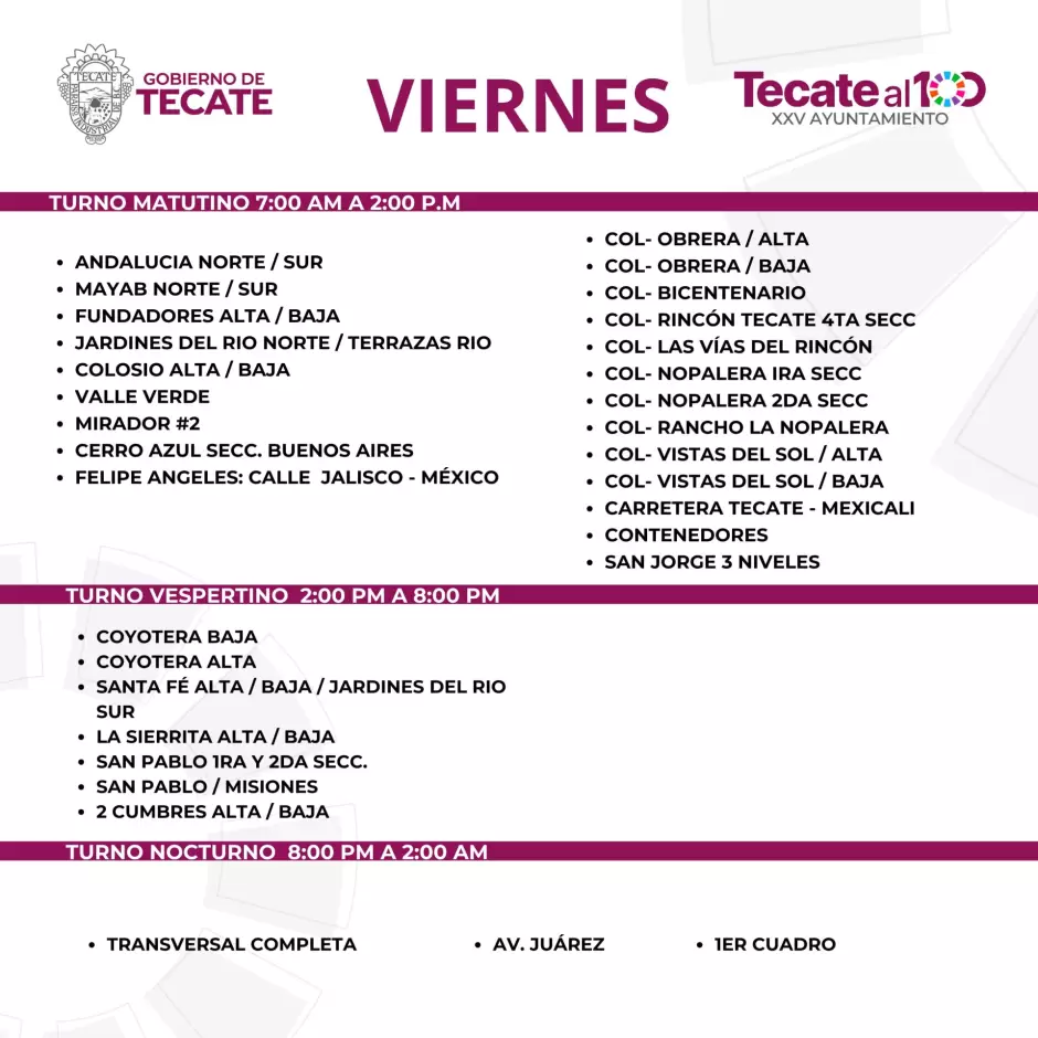Anuncia Gobierno de Tecate rutas fijas de recolecci�n de residuos