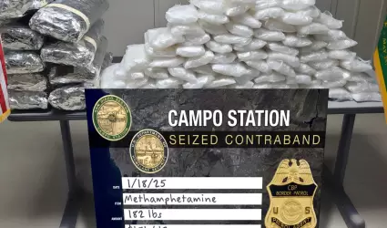 Patrulla Fronteriza confisca 182 libras de metanfetamina en dos operativos en un