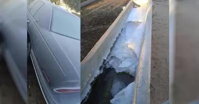 Bajas temperaturas congelan agua y veh�culos en las zonas altas de Tecate