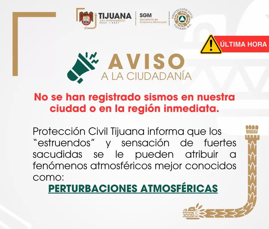 Protecci�n Civil descarta sismo en Tijuana