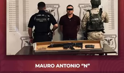 Aseguran fusil de asalto a presunto delincuente en Tijuana
