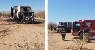 Incendian cami�n de carga de una empresa abarrotera