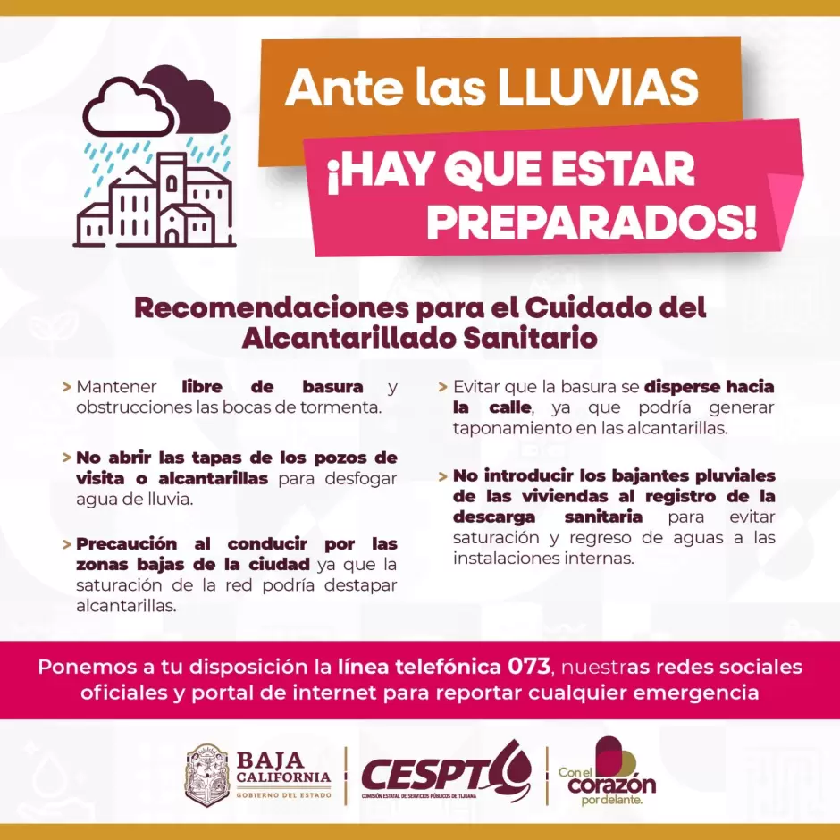 Protocolo de prevenci�n ante la proximidad de lluvias a la regi�n