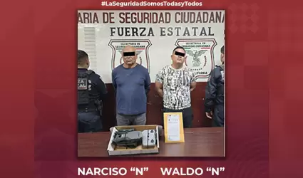 Aseguran dron con droga y detiene a dos personas